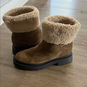 Marc Fisher Brown Shearling Winter Boots